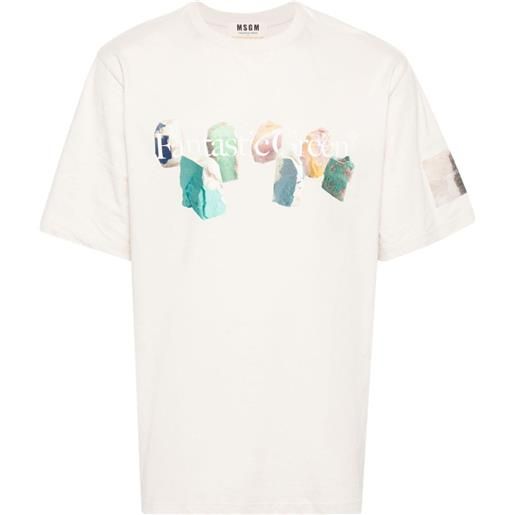 MSGM t-shirt con stampa x ducci maria gambi - toni neutri