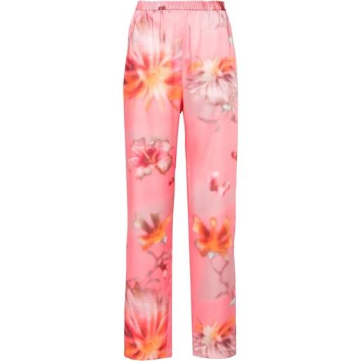 MSGM pantaloni dritti a fiori - rosa