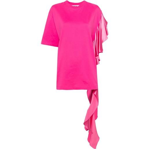 MSGM t-shirt con maniche drappeggiate - rosa