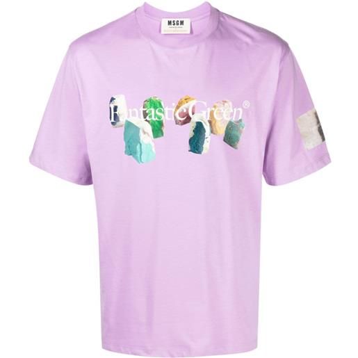 MSGM t-shirt con stampa - viola