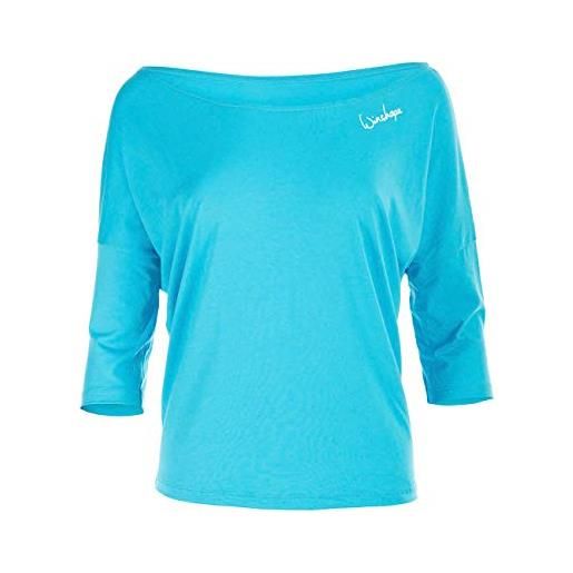 WINSHAPE mcs001-maglietta da donna, ultra leggera, modello modal-3/4, camicia a 3/4, cielo-blu, s