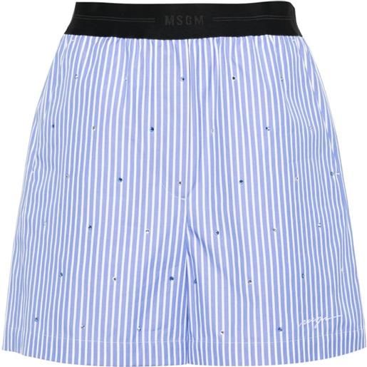 MSGM shorts con strass - blu