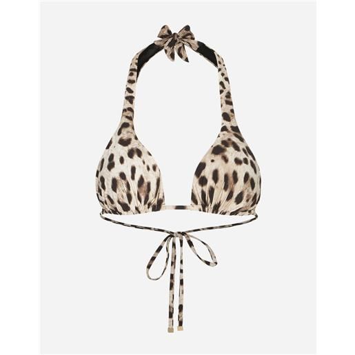 Dolce & Gabbana reggiseno triangolo imbottito da mare stampa leopardo