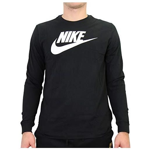 Nike ci6291-010 m nsw ls tee icon futura maglia lunga black/white 2xl