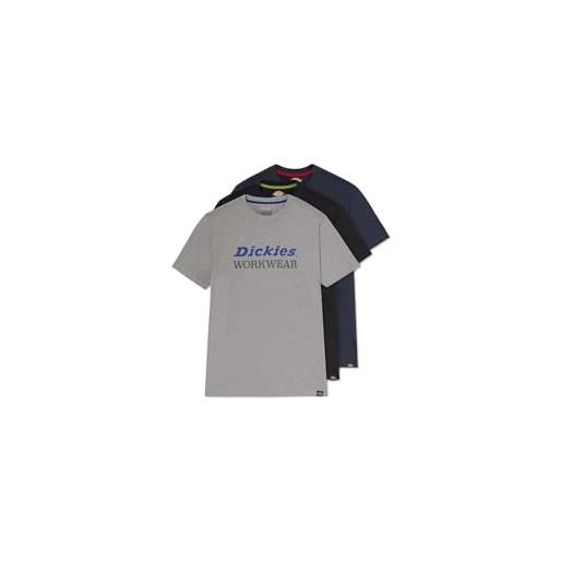 Dickies pack of 3 rutland tees, t-shirt, uomo, multicolore (assorted colours), l