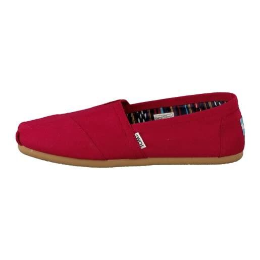 TOMS alpargata core, mocassino basso donna, rosso, 38.5 eu