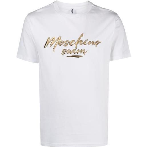 Moschino swim maglietta in cotone con logo
