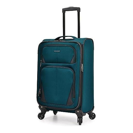 U.S. Traveler aviron bay - valigia espandibile softside con ruote girevoli, verde acqua, carry-on 22-inch, aviron bay - valigia espandibile softside con ruote girevoli