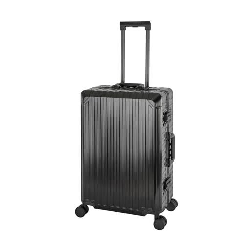 Travelhouse tokyo t6035 - trolley da viaggio in alluminio, diverse misure e colori, nero , mittlerer koffer, valigetta