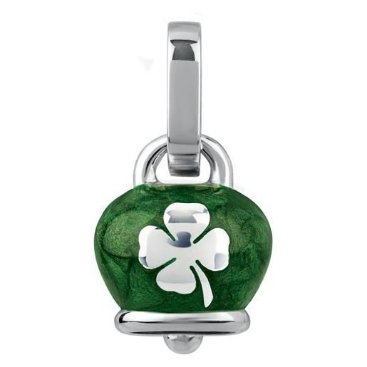 Chantecler Capri ciondolo campanella chantecler con quadrifoglio in argento e smalto verde perlato