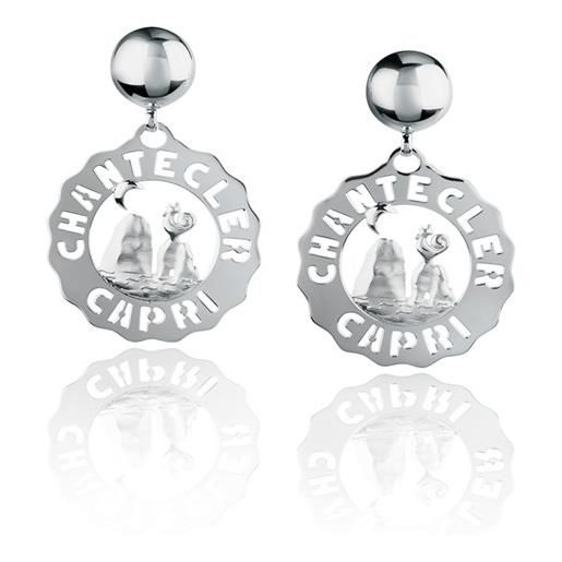Chantecler Capri orecchini chantecler logo piccoli in argento con faraglioni