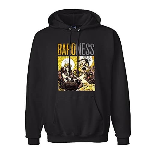 noche men's baroness yellow and green pullover hoody l
