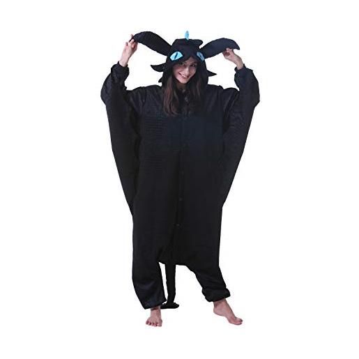 DELEY unisex adulto drago tutina, halloween cosplay costume animale pigiama homewear indumenti da notte tuta