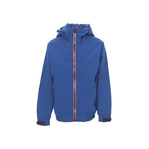 PAYPER pacific kids r. 2.0 giubbino giacca da bambino 100% nylon tasche esterne polsini elastico in vita chiusura zip porta smartphone (blu royal, 9/10)