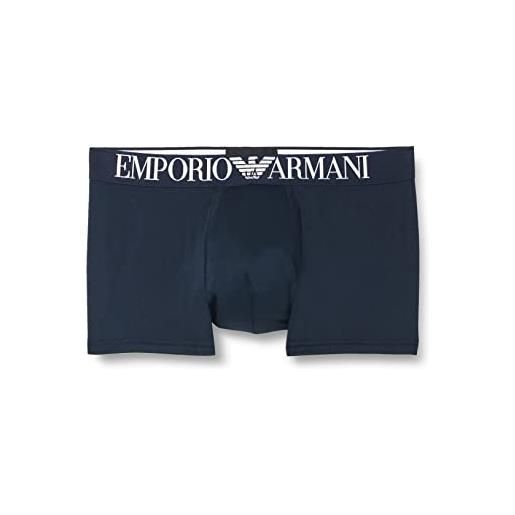 Emporio Armani men's all over printed microfiber boxer, marine, s uomini