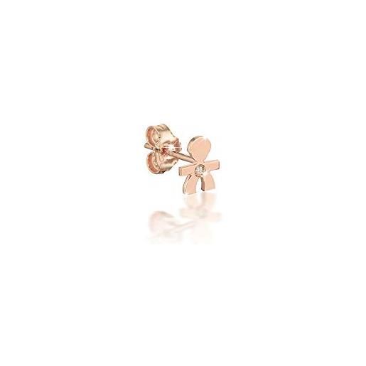 Le Bebé le bebè - mono orecchino maschietto oro rosa con diamante ct 0,003