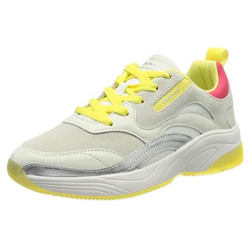 GANT calinne sneaker, scarpe da ginnastica donna, bianco, giallo, 41 eu