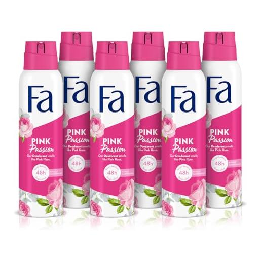 Fa - deodorante spray pink passion - 200 ml (confezione da 6) totale: 1200 ml