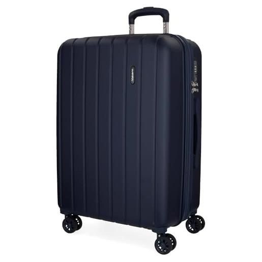MOVOM wood valigia media azzurro 44,50x65x27,5 cms rigida abs chiusura tsa 68l 3,8kgs 4 doppie ruote espandibile