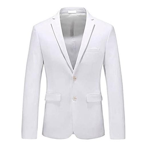 Botong due bottoni peak risvolto giacca uomo monopetto smoking blazer prom partito cappotto casual giacca cena cappotto, bianco, 62