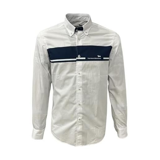Harmont & Blaine camicia manica lunga con dettaglio stampato crk943011759m bianco xl