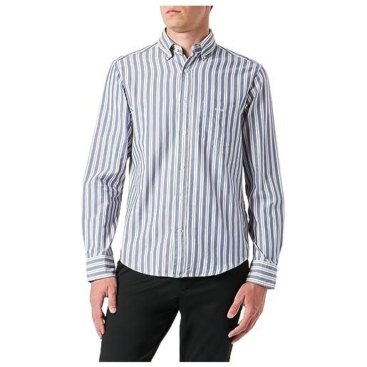 GANT reg ut archive oxford stripe shirt camicia, college blue, l uomo