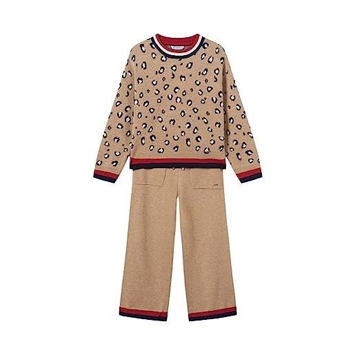 Mayoral compl. Pantalone tricot print per bambine e ragazze biscotto 12 anni (152cm)