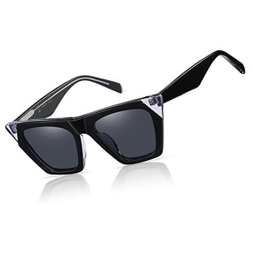 SHEEN KELLY occhiali da sole polarizzati cateye fatti a mano in acetato uomo donna occhiali da vista quadrati oversize vintage alla moda