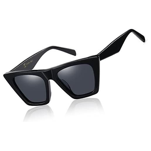 SHEEN KELLY occhiali da sole polarizzati cateye fatti a mano in acetato uomo donna occhiali da vista quadrati oversize vintage alla moda