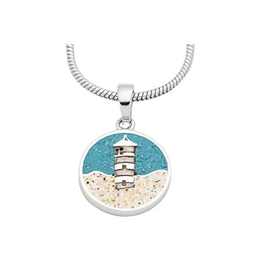 DUR gioielli ciondolo pilsumer lampada torre di pietra/spiaggia, argento 925/- rodiato (p4333), 25 mm, argento sterling, nessuna pietra preziosa