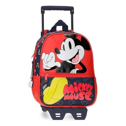 Disney mickey mouse fashion zaino prescolare con carrello multicolore 23 x 28 x 10 cm microfibra 6,44 l, multicolore, zaino prescolare con carrello