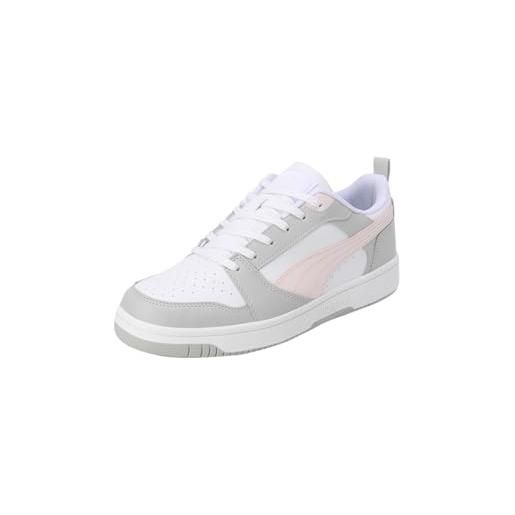 PUMA rimbalzo v6 basso, scarpe da ginnastica unisex-adulto, bianco frosty rosa freddo grigio chiaro, 42 eu