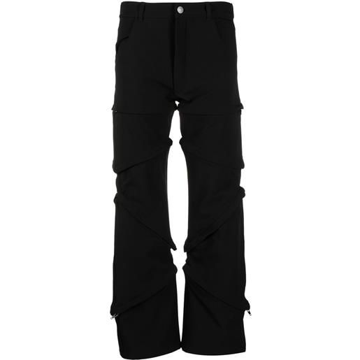 Weinsanto pantaloni asimmetrici con zip - nero