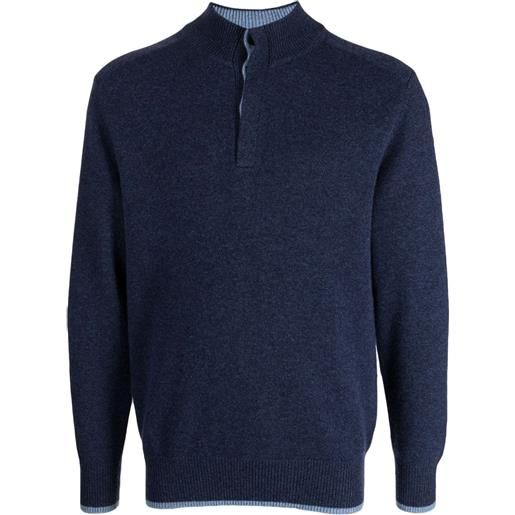 N.Peal maglione con bottoni - blu