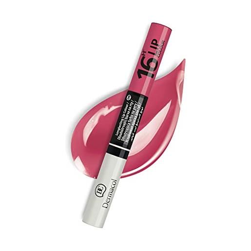 Dermacol - longlasting lip colour tono: 4 - rossetto + lipgloss, n. 6 rossetto rosa-viola ricco, 7,1 ml
