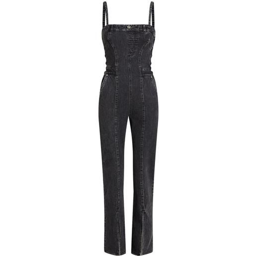 Karl Lagerfeld Jeans tuta intera con scollo squadrato - nero
