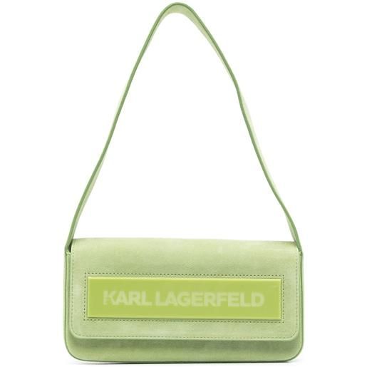 Karl Lagerfeld borsa a spalla ikon k media con battente - verde