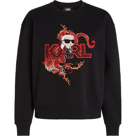Karl Lagerfeld felpa year of the dragon ikonik - nero