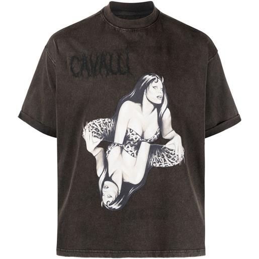 Roberto Cavalli t-shirt con stampa grafica - grigio