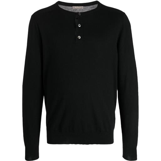 N.Peal maglione con bottoni - nero