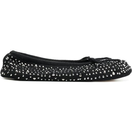 N.Peal jewelled slippers - nero