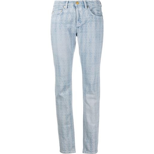 Roberto Cavalli jeans skinny con monogramma - blu