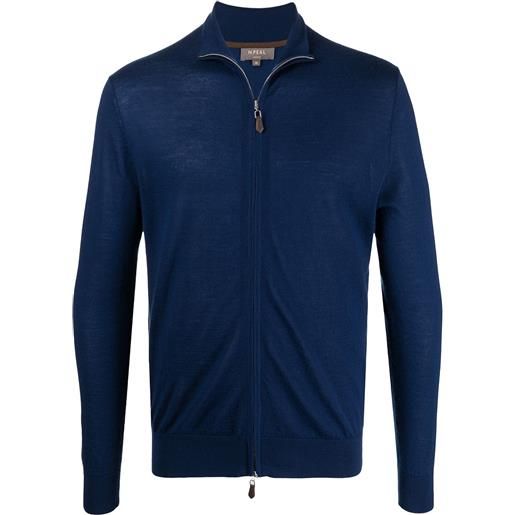 N.Peal maglione con zip the hyde - blu
