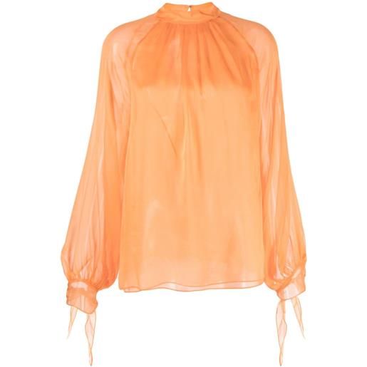 Roberto Cavalli blusa semi trasparente - arancione