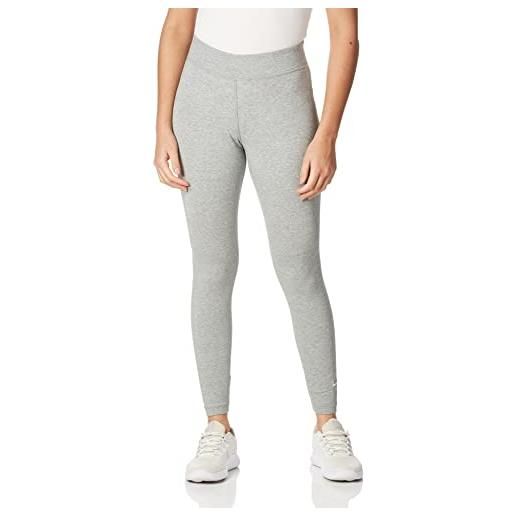 Nike w nsw essntl lggng 7/8 lbr mr, leggings donna, dk grey heather/(white), l