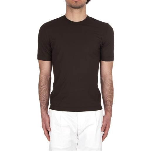 H953 t-shirt manica corta uomo marrone