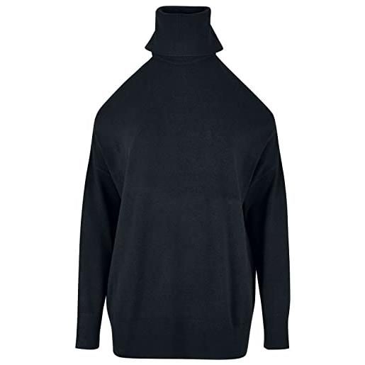 Urban Classics ladies cold shoulder turtelneck sweater, felpa, donna, nero (black), m