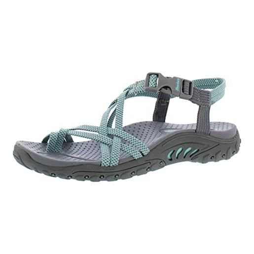 Skechers reggae-irie mon, sandalo sportivo donna, grigio/verde acqua, 37 eu