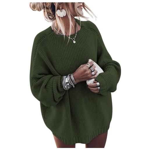ORANDESIGNE maglione grosso donna maglia larga caldo invernale pullover sweater maglieria femminili maglioncino maglioni manica lunga maglietta felpa casual jersey sweatshirt rosa chiaro xl