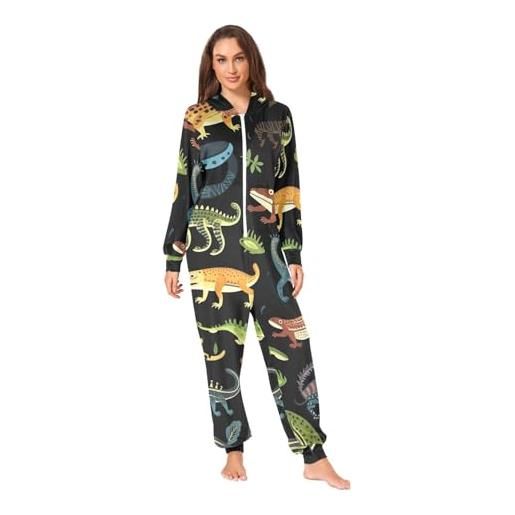 ODAWA scales adulto tutina pigiama caldo pagliaccetto sleepwear unisex adulto tutina pigiama, rettili animali, x-large
